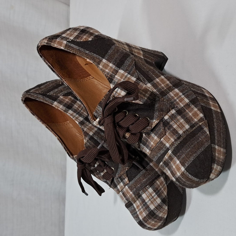 NWT ModCloth platform plaid oxford shoes size 9